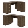 Mesa para Escritório em L com 3 Gavetas e Armários Me4100  - 5