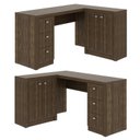 Ver imagem 5 de Escrivaninha Mesa Escritório em L com e Armários ME4100 3 Gavetas 136cm Nogal Marrom