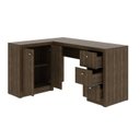 Ver imagem 4 de Escrivaninha Mesa Escritório em L com e Armários ME4100 3 Gavetas 136cm Nogal Marrom