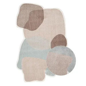 Tapete Orgânico Egípcio para Sala e Quarto Kivan 240 X 300 Cm - Cinza C/ Rosa