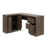 Mesa para Escritório em L com 3 Gavetas e Armários Me4100  - 4