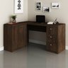Mesa para Escritório em L com 3 Gavetas e Armários Me4100  - 1