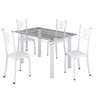 Conjunto de Jantar Mesa 120x75cm Tampo de Vidro Incolor com 4 Cadeiras Sara Yescasa - 2