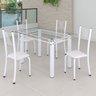 Conjunto de Jantar Mesa 120x75cm Tampo de Vidro Incolor com 4 Cadeiras Sara Yescasa - 1
