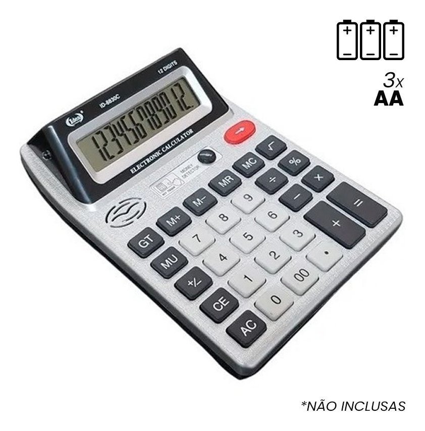 Calculadora Eletrônica Detecção de Nota Falsa Display Duplo - 6