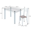 Ver imagem 3 de Conjunto de Jantar Mesa 140x75cm Tampo de Vidro Incolor com 6 Cadeiras Sara Yescasa Branco/Botanic Bege