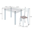 Ver imagem 3 de Conjunto de Jantar Mesa 140x75cm Tampo de Vidro Incolor com 6 Cadeiras Sara Yescasa