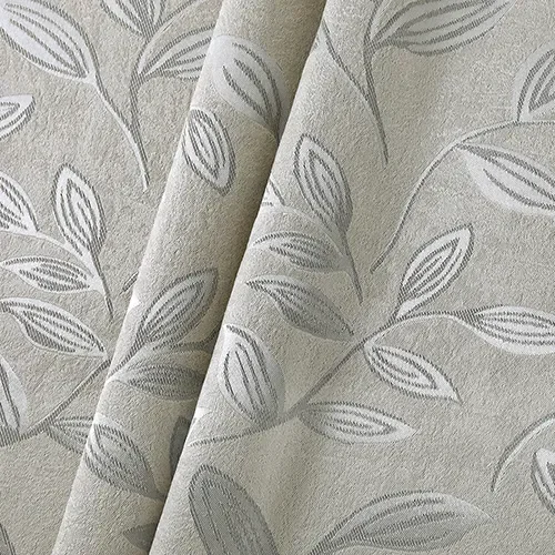 Cortina Corta Luz Tecido Brilho- Floral Areia 2.60m X 2.30m - 2