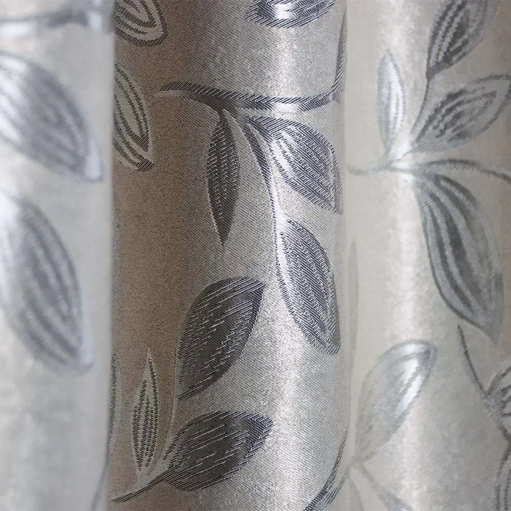 Cortina Corta Luz Tecido Brilho- Floral Areia 2.60m X 2.30m - 4