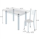 Ver imagem 3 de Conjunto de Jantar Mesa 140x75cm Tampo de Vidro Incolor com 6 Cadeiras Sara Yescasa Branco/Liso