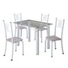 Conjunto de Jantar Mesa 100x60cm Tampo de Vidro Incolor com 4 Cadeiras Sara Yescasa - 2