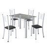 Conjunto de Jantar Mesa 100x60cm Tampo de Vidro Incolor com 4 Cadeiras Sara Yescasa - 2
