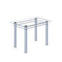 Ver imagem 4 de Conjunto de Jantar Mesa 100x60cm Tampo de Vidro Incolor com 4 Cadeiras Sara Yescasa Branco/Liso