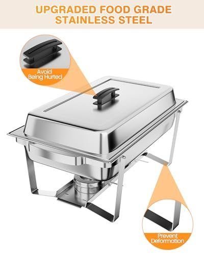 Takywep Conjunto de Rechaud 8qt Aço Inox para Buffet e Eventos - 2