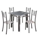 Ver imagem 2 de Conjunto de Jantar Mesa 70x70cm Tampo de Granito Topázio com 4 Cadeiras Sara Yescasa