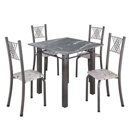 Conjunto de Jantar Mesa 70x70cm Tampo de Granito Topázio com 4 Cadeiras Sara Yescasa - 2
