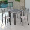 Conjunto de Jantar Mesa 70x70cm Tampo de Granito Topázio com 4 Cadeiras Sara Yescasa - 1