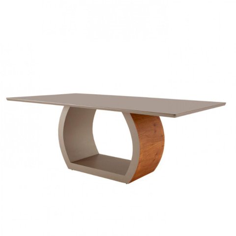 Mesa para Sala de Jantar Ellis 180cm Moderna Mobília Cinamomo com Champanhe-champanhe