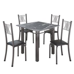 Conjunto de Jantar Mesa 70x70cm Tampo de Granito Topázio com 4 Cadeiras Sara Yescasa - 2