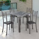 Ver imagem 1 de Conjunto de Jantar Mesa 70x70cm Tampo de Granito Topázio com 4 Cadeiras Sara Yescasa