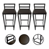 Kit 3 Banquetas Quadrada Bistro Industrial Alta Casa Bar Cozinha:marrom - 2