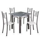 Ver imagem 2 de Conjunto de Jantar Mesa 70x70cm Tampo de Granito Topázio com 4 Cadeiras Sara Yescasa