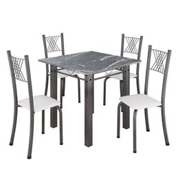 Conjunto de Jantar Mesa 70x70cm Tampo de Granito Topázio com 4 Cadeiras Sara Yescasa - 2