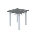 Ver imagem 4 de Conjunto de Jantar Mesa 70x70cm Tampo de Granito Topázio com 4 Cadeiras Sara Yescasa Branco/Preto Liso
