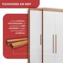 Ver imagem 6 de Guarda-Roupa Casal 6 Portas 6 Gavetas Imperial Off White/Freijó/Off-White