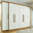 Ver imagem 1 de Guarda-Roupa Casal 6 Portas 6 Gavetas Imperial Off White/Freijó/Off-White