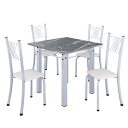 Conjunto de Jantar Mesa 70x70cm Tampo de Granito Topázio com 4 Cadeiras Sara Yescasa - 2