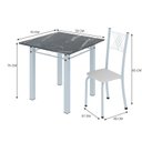 Ver imagem 3 de Conjunto de Jantar Mesa 70x70cm Tampo de Granito Topázio com 4 Cadeiras Sara Yescasa Branco/Liso