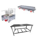 Ver imagem 1 de Kit Lanchonete Mesa de Manipulação 120x55cm + Fritadeira a Gás 1 Cuba + Chapa a Gás 90cm