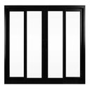 Ver imagem 1 de Janela de Alumínio Preto Vitro de Correr 4 Folhas Suprema sem Grade Hale-1.00(l)x1.00(a)