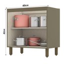 Ver imagem 2 de Balcão de Cozinha Évelin 2 Portas 60 Cm Duna Cristal - Henn