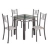 Conjunto de Jantar Mesa 75x75cm Tampo de Vidro Incolor com 4 Cadeiras Sara Yescasa - 2
