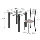 Ver imagem 3 de Conjunto de Jantar Mesa 75x75cm Tampo de Vidro Incolor com 4 Cadeiras Sara Yescasa