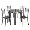 Conjunto de Jantar Mesa 75x75cm Tampo de Vidro Incolor com 4 Cadeiras Sara Yescasa - 2