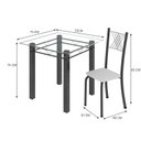 Ver imagem 3 de Conjunto de Jantar Mesa 75x75cm Tampo de Vidro Incolor com 4 Cadeiras Sara Yescasa