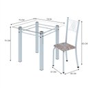 Ver imagem 3 de Conjunto de Jantar Mesa 75x75cm Tampo de Vidro Incolor com 4 Cadeiras Sara Yescasa