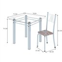 Ver imagem 3 de Conjunto de Jantar Mesa 75x75cm Tampo de Vidro Incolor com 4 Cadeiras Sara Yescasa Branco/Botanic Bege