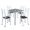 Conjunto de Jantar Mesa 75x75cm Tampo de Vidro Incolor com 4 Cadeiras Sara Yescasa - 2