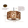 Luminária Decorativa Madeira Pendente Copacabana Octa 45cm:Freijó - 3