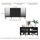 Ver imagem 4 de Aparador Buffet Retrô Com Espelho Multimóveis Preto/natural