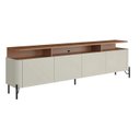 Ver imagem 2 de Rack Bend 220 cm Porta Lisa Incolar Luna e Cedro com Pé Preto