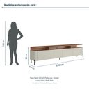 Ver imagem 3 de Rack Bend 220 cm Porta Lisa Incolar Luna e Cedro com Pé Preto