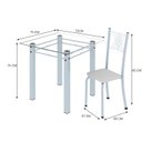 Ver imagem 3 de Conjunto de Jantar Mesa 75x75cm Tampo de Vidro Incolor com 4 Cadeiras Sara Yescasa