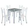 Conjunto de Jantar Mesa 75x75cm Tampo de Vidro Incolor com 4 Cadeiras Sara Yescasa - 2