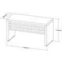 Ver imagem 3 de Conjunto Escritório Completo Mesa Diretor em L 135,6cm + Armário Tamburato Organizador Marrom/Nogal/Preto Artany