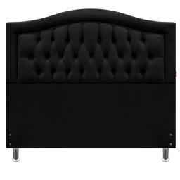 Cabeceira Cama Queen Capitone Sophia Provençal Suede Preto 120 Rbl - 1